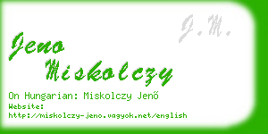 jeno miskolczy business card