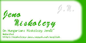 jeno miskolczy business card